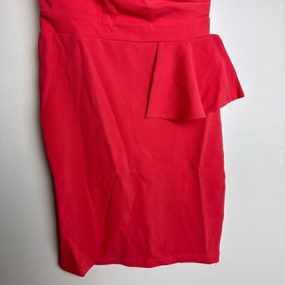 Coral pleated tube top dress - Picture 10 of 11